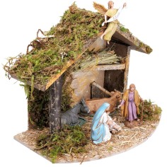 Hut with hay complete with Landi statues cm 32x18x23 h 2