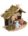 Capanna con fieno completa di statue Landi cm 32x18x23 h