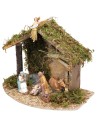 Cabaña con heno completa de estatuas Landi cm 32x18x23 h