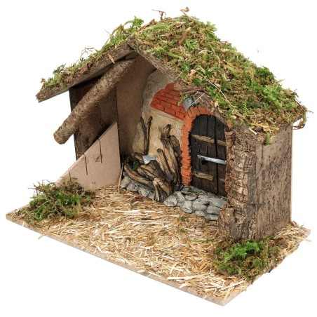 Hut with plaster wall cm 31x17x23 h for Mondo nativity scene