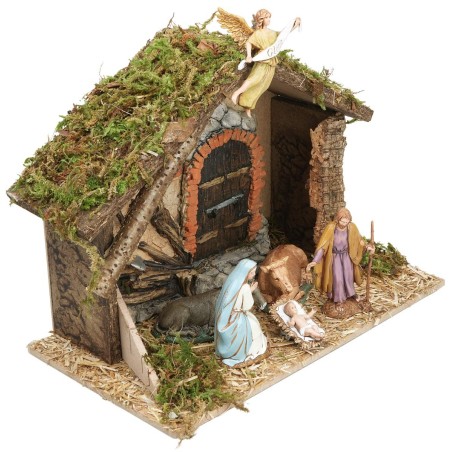 Hut with plaster background complete with Landi statues cm