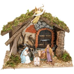 Hut with plaster background complete with Landi statues cm