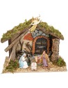 Hut with plaster background complete with Landi statues cm