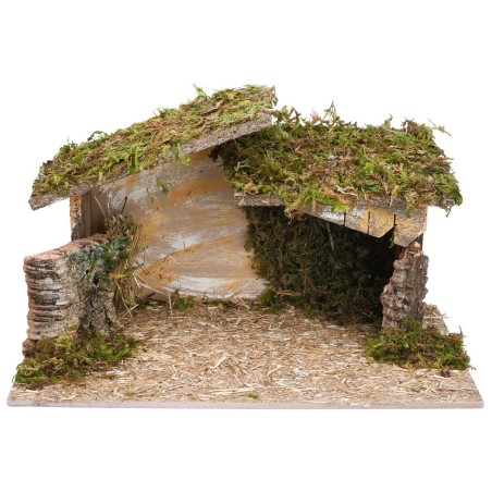 Cabaña con techo irregular cm 40x23x23 h para belén Mundo