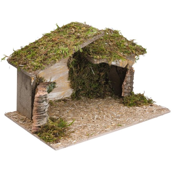 Hut with irregular roof cm 40x23x23 h for Mondo nativity scene
