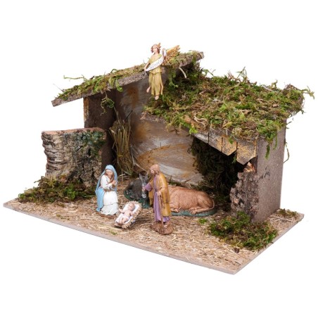 Cabaña con techo irregular completa con estatuas Landi cm