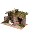 Cabaña con techo irregular completa con estatuas Landi cm
