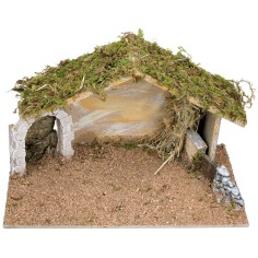 Capanna con portone ad arco cm 40X23X24 h per presepe Mondo 2