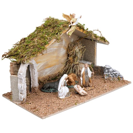 Cabaña con puerta de arco completa con estatuas Landi Cost.
