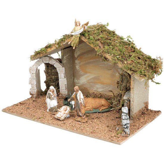 Cabaña con puerta de arco completa con estatuas Landi Cost.