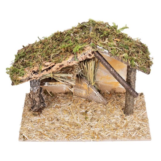 Capanna con finestra cm 31x17x23 h per presepe Mondo Presepi