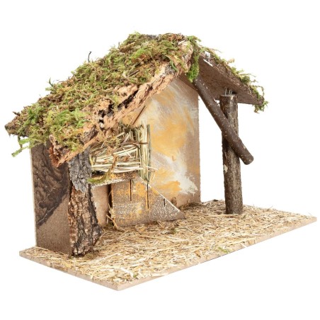 Capanna con finestra cm 31x17x23 h per presepe Mondo Presepi