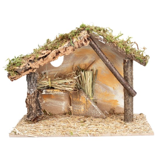 Capanna con finestra cm 31x17x23 h per presepe Mondo Presepi