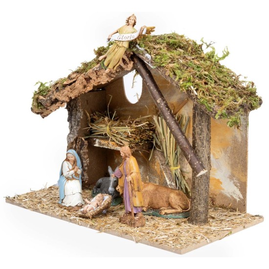 Capanna con finestra completa di statue Landi cm 31x17x23 h