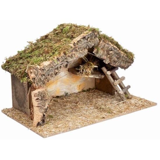 Cabaña con escalerilla lateral cm 40x23x24 h para pesebre Mundo