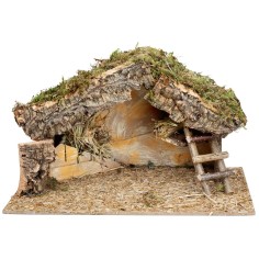 Cabaña con escalerilla lateral cm 40x23x24 h para pesebre Mundo