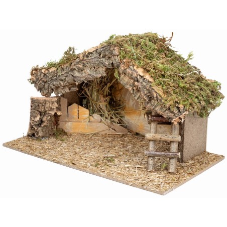 Cabaña con escalerilla lateral cm 40x23x24 h para pesebre Mundo