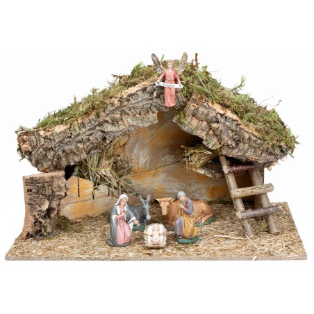 Hut with side ladder complete with Landi statues cm