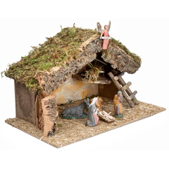 Hut with side ladder complete with Landi statues cm