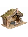 Hut with side ladder complete with Landi statues cm 40x23x24 h