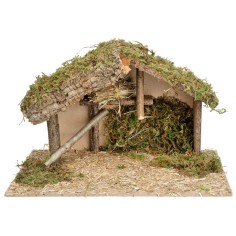 Hut with central platform cm 40x23x24 h for Mondo nativity scene