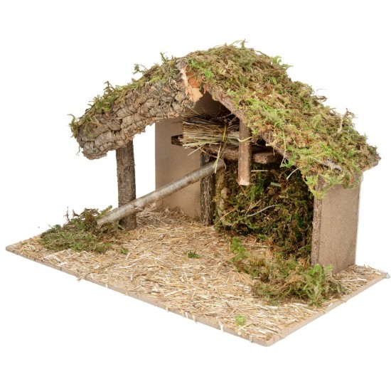 Cabaña con plataforma central cm 40x23x24 h para belén Mundo