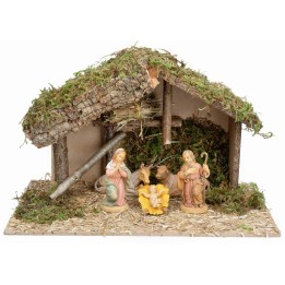 Capanna con pianale centrale completo di statue Lux cm 40x23x24