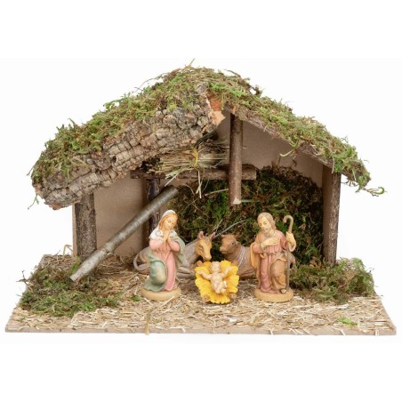 Cabaña con plataforma central completa de estatuas Lux cm 40x23x24