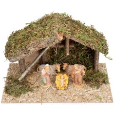 Capanna con pianale centrale completo di statue Lux cm 40x23x24 2