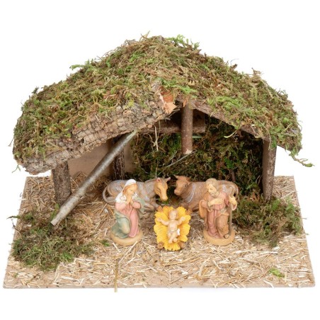 Capanna con pianale centrale completo di statue Lux cm 40x23x24