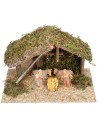 Capanna con pianale centrale completo di statue Lux cm 40x23x24