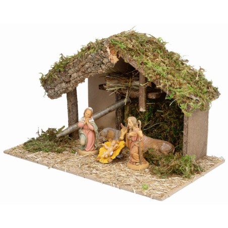 Hut with central platform complete with Lux statues cm 40x23x24