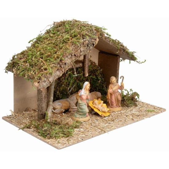 Cabaña con plataforma central completa de estatuas Lux cm 40x23x24