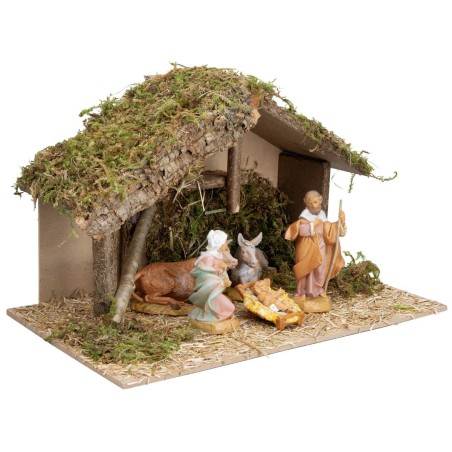 Hut with central platform complete with Fontanini statues cm