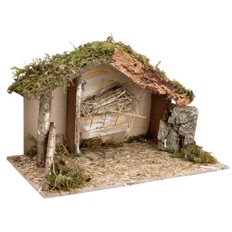 Hut with manger 40x23x24 cm for Mondo Presepi nativity scene
