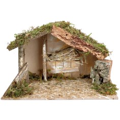 Hut with manger 40x23x24 cm for Mondo Presepi nativity scene