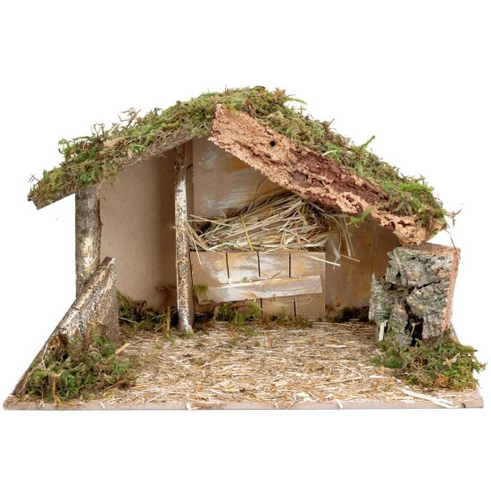 Cabaña con pesebre cm 40x23x24 h para belén Mondo Presepi