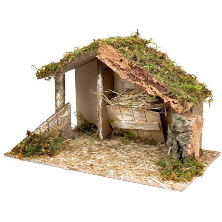 Capanna con mangiatoia cm 40x23x24 h per presepe Mondo Presepi