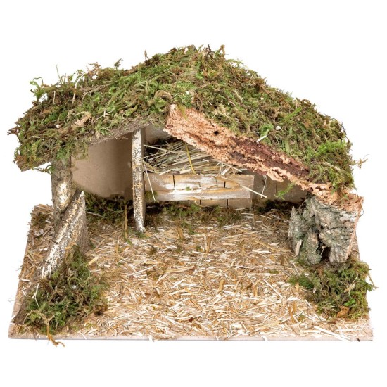 Cabaña con pesebre cm 40x23x24 h para belén Mondo Presepi