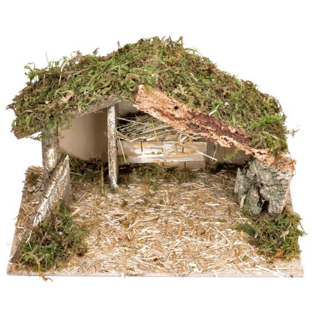Capanna con mangiatoia cm 40x23x24 h per presepe Mondo Presepi