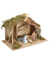 Hut with manger complete with Landi statues cm 40x23x24 h