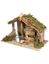 Capanna con mangiatoia completa di statue Landi cm 40x23x24 h