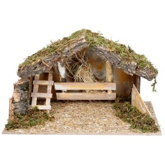 Cabaña con pesebre y escalera lateral cm 40x23x23 h