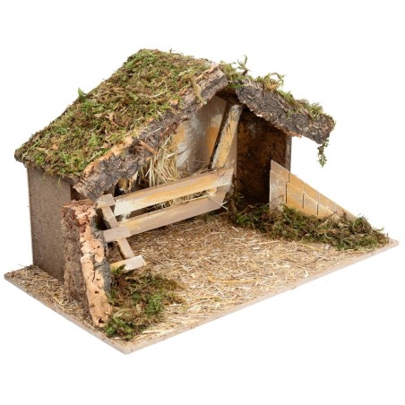 Hut with manger and side ladder cm 40x23x23 h for