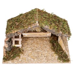 Cabaña con pesebre y escalera lateral cm 40x23x23 h para 2