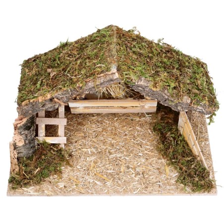 Cabaña con pesebre y escalera lateral cm 40x23x23 h