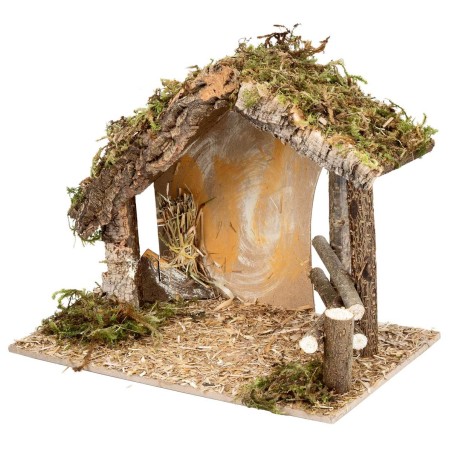 Cabaña con cerca cm 31,5x17x23 h para belén Mundo