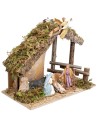 Cabaña con valla completa de estatuas Landi cm 31,5x17x23 h