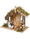 Hut with fence complete with Landi statues cm 31.5x17x23 h