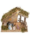 Cabaña con valla completa de estatuas Landi cm 31,5x17x23 h